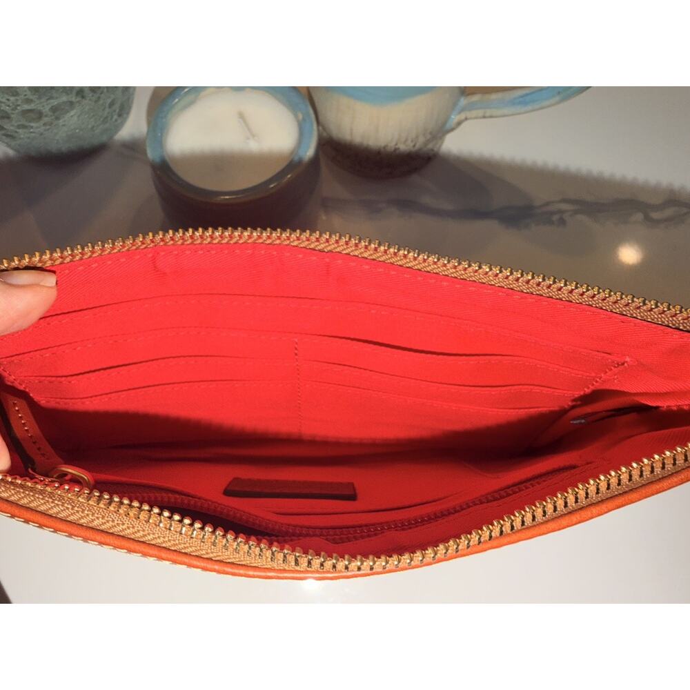 Dooney & Bourke Red Pebble Grain Leather Large Clutch 9.5” NWOT - Picture 9 of 13